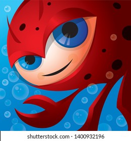 Red lobster under the sea