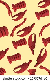 Red lobster  vector background 