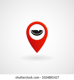 Red Location Icon for Greengrocer, Vector, Illustration, Eps File