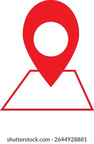 Red Location Icon Vector With Tracking Position