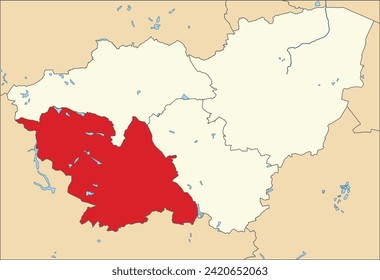 Red location map of the METROPOLITAN BOROUGH AND CITY OF SHEFFIELD, SOUTH YORKSHIRE