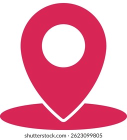 Red location map pin, circle point illustration. Simple red location icon, digital geolocation symbol vector illustration pinpoint. Mark navigation global graphic direction street.