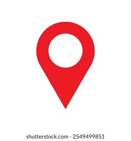 Red location or map pin icon. Location mark, location symbol, location indicator or cursor. vector illustration.