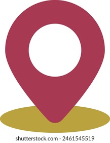  Red Location Marker with Yellow Base Ico
