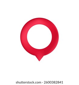A red location pin icon with a circular shape and a white center, used for maps or navigation apps.