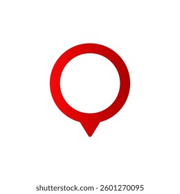 A red location pin icon features a gradient style, ideal for maps and navigation application designs.