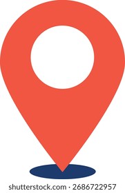 Red location pin icon, gps marker, navigation pointer for digital maps, travel and destination direction concept