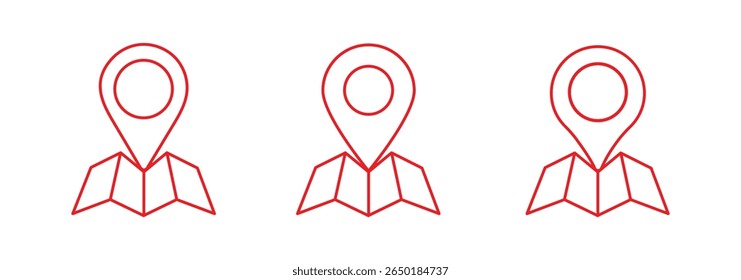 red location pin icon . map pointers, pin, marker, navigation, GPS, position, pointer, icon . vector illustration .