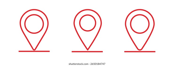 red location pin icon . map pointers, pin, marker, navigation, GPS, position, pointer, icon . vector illustration .