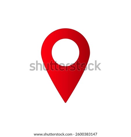 Red location pin icon representing geolocation and navigation in digital technology or map services.