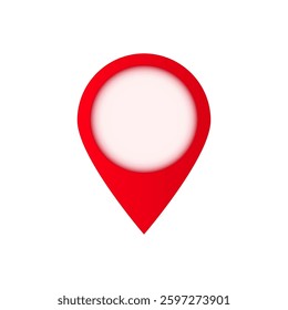 Red location pin icon used for navigation, indicating specific map points. commonly seen in maps.