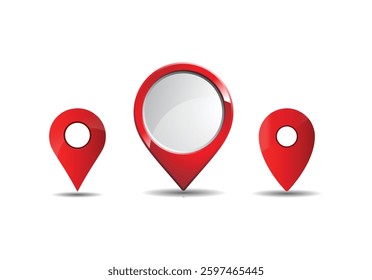 a red location pin. location icons with variations. 