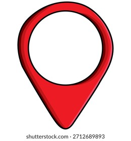 Red Location Pin Illustration for navigation and travel concept design
