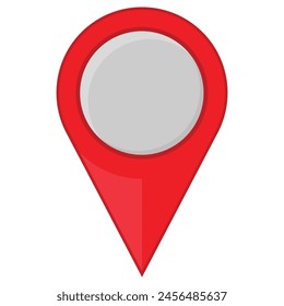 Red location pin. Map marker with outline
