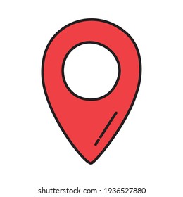 red location pin on background
