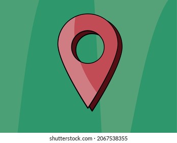 icono de punto de ubicación rojo en fondo verde