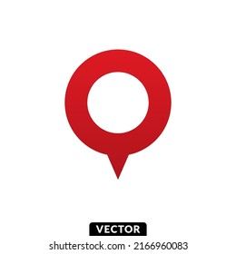 Red location point pin icon, Vector.