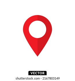 Icono de alfiler de punto de ubicación roja, Vector.