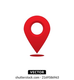 Rotes Punktstift-Symbol, Vektorsymbol.