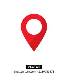 Red location point pin icon, Vector.