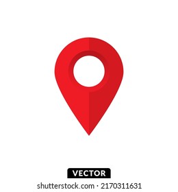Red location point pin icon, Vector.