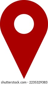 Red Location Pointer Pin or You Are Here Marker Hotspot Symbol Sign Icon. Vector Image.