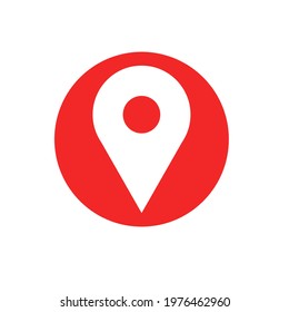 The red location symbol, EPS 10, is used for modern icons on the map, colored symbol icons, and marker illustrations.