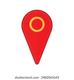 Red location tracking pointer, gps pin icon vector illustration isolated white background