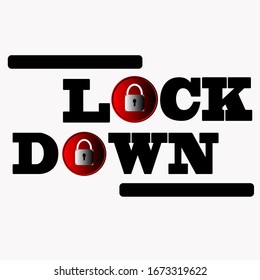 A red lock with corona virus symbol signalizing that something was closed and locked down to prevent the spreading disease