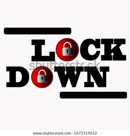 A red lock with corona virus symbol signalizing that something was closed and locked down to prevent the spreading disease