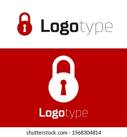 Red Lock icon isolated on white background. Padlock sign. Security, safety, protection, privacy concept. Logo design template element. Vector Illustration