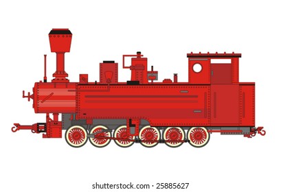 Red locomotive engine