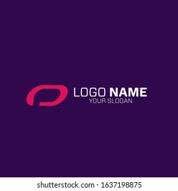 red logo design with purple background