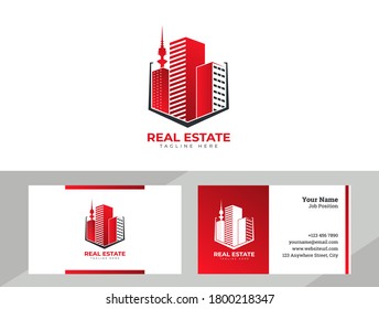 Red Logo Design for real estate vector