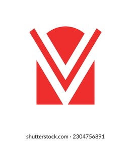 red logo letter M symbol logo vector illustration template design