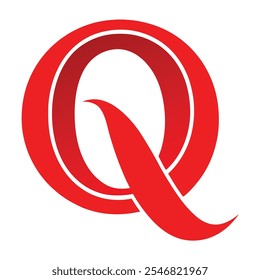 red logo with letter Q logo design 