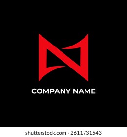 Red  Logo on Black Background for Company Branding