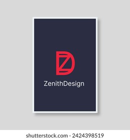 Tipo de logotipo rojo sobre fondo negro póster en marco
