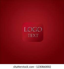 Red Logotext sign vector illustration. Abstract form logotype design  element in flat style .