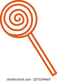 Red lolipop, illustration, vector, on a white background.