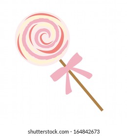 Red lollipop candie illustration