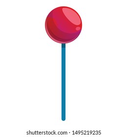 Red lollipop icon. Cartoon of red lollipop vector icon for web design isolated on white background