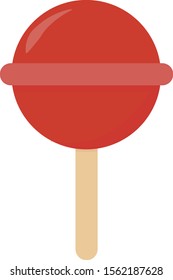 Red lollipop, illustration, vector on white background.