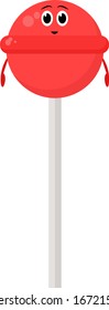 Red lollipop, illustration, vector on white background.