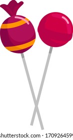 Red lollipop, illustration, vector on white background