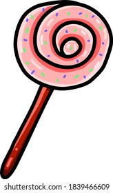 Red lollipop, illustration, vector on white background