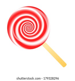 Red lollipop isolated 