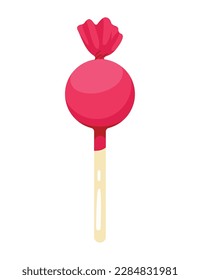 red lollipop sweet confetti icon