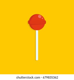 Red Lollipop. Vector Icon