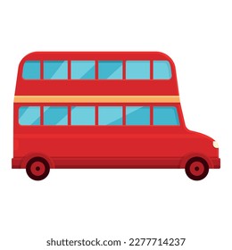 Red london bus icon cartoon vector. City tour. Old travel